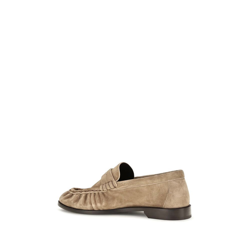 Mocassins à enfiler Saint Laurent en cuir de veau beige