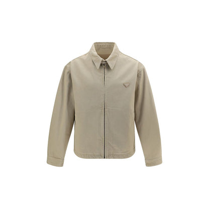 Veste en jean en coton beige Prada