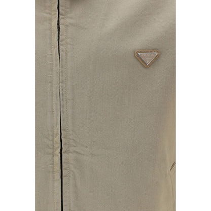 Veste en jean en coton beige Prada