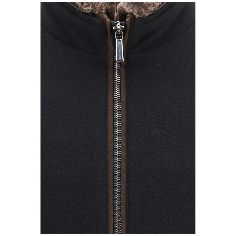 Blouson bombardier MooRER noir en cachemire