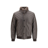 Veste longue en cuir marron MooRER