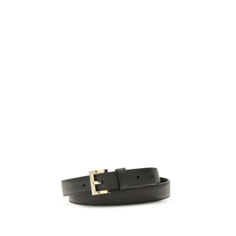 Ceinture Prada Bos Taurus Regular en cuir de veau noir