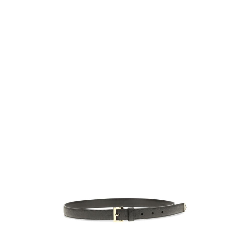 Ceinture Prada Bos Taurus Regular en cuir de veau noir