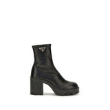 Prada Bottines en cuir de veau noir Bos Taurus