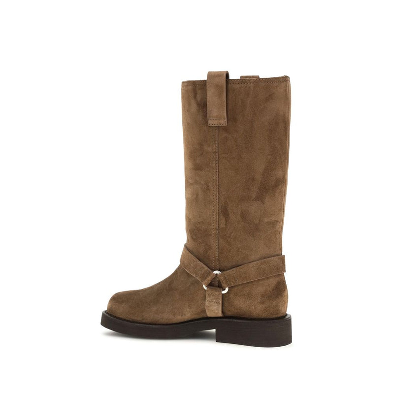 Bottes plates Brunello Cucinelli en cuir de veau marron Bos Taurus