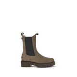 Brunello Cucinelli Bottines Marron en Cuir de Veau Bos Taurus
