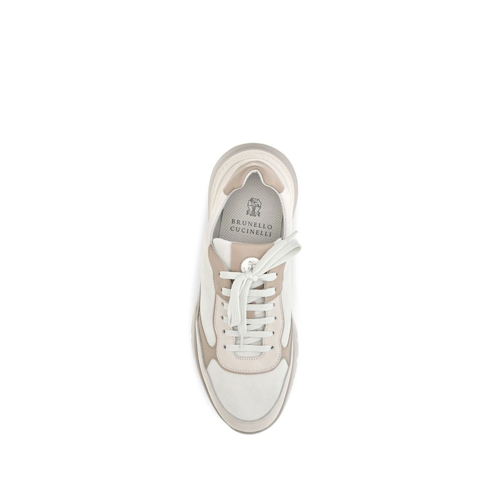 Baskets athlétiques Brunello Cucinelli en veau beige