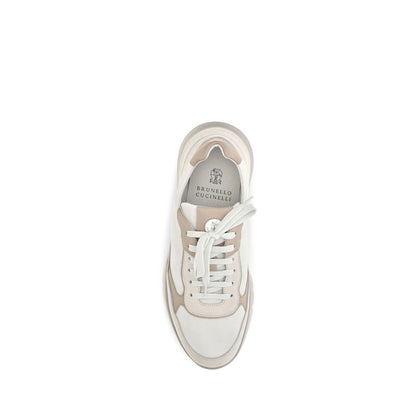 Baskets athlétiques Brunello Cucinelli en veau beige