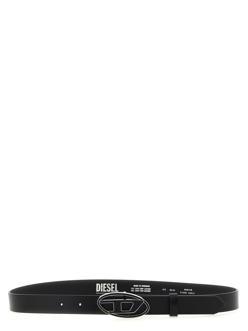 Ceinture Diesel noire en autres fibres, coupe droite
