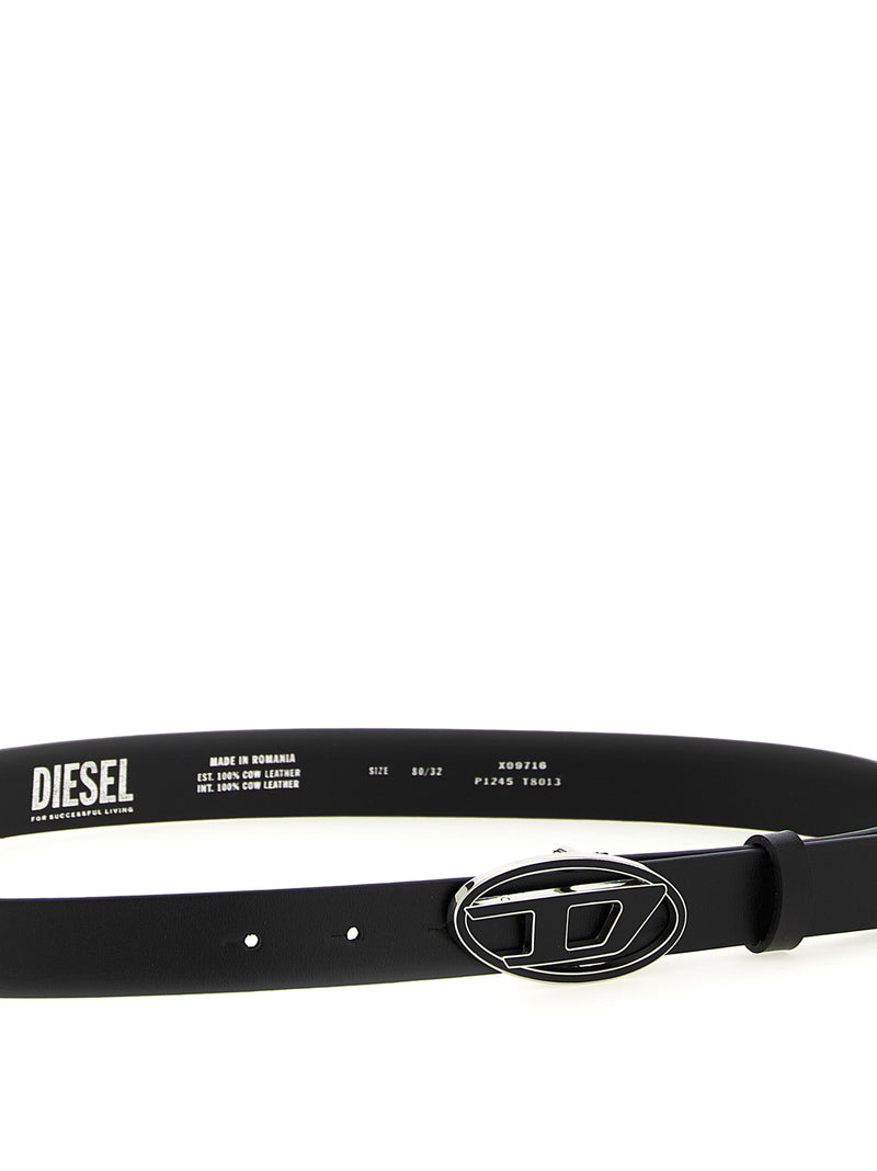 Ceinture Diesel noire en autres fibres, coupe droite