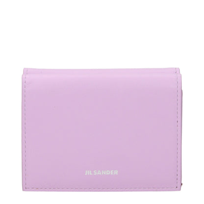Portefeuille Jil Sander en cuir rose