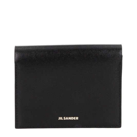 Porte-cartes en cuir noir Jil Sander