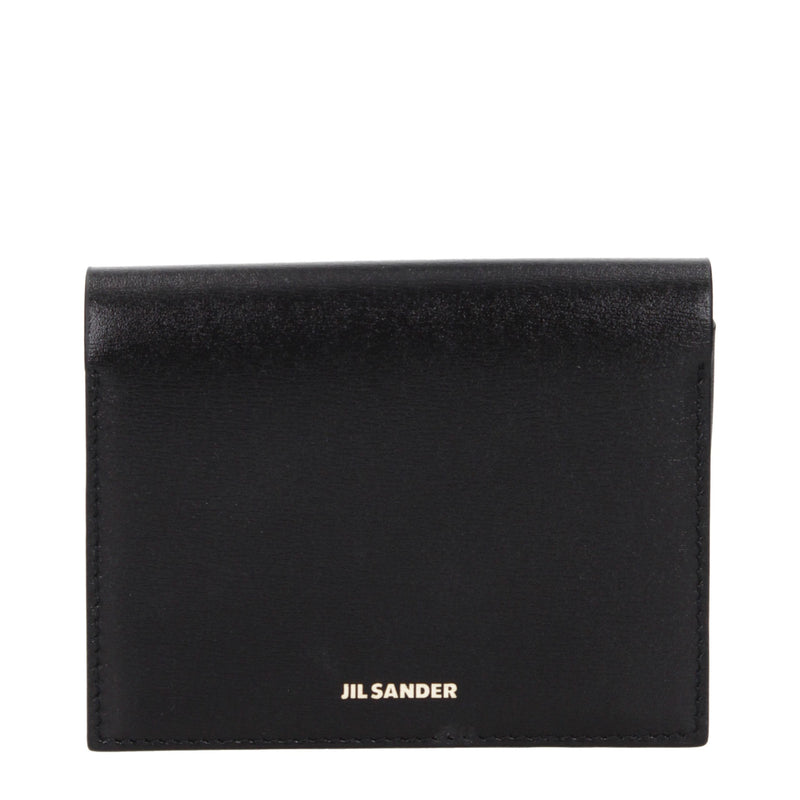 Porte-cartes en cuir noir Jil Sander