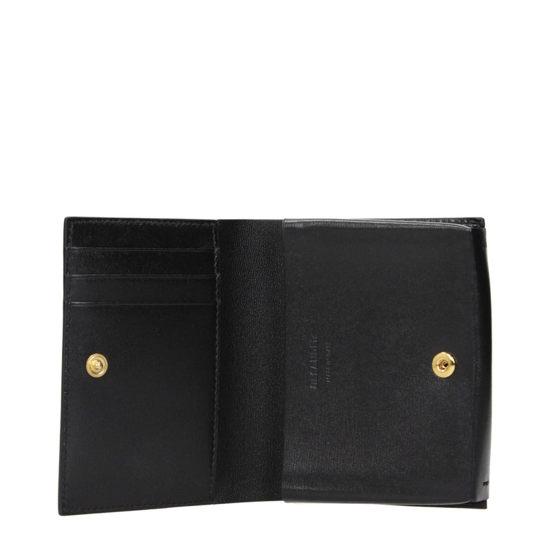 Porte-cartes en cuir noir Jil Sander