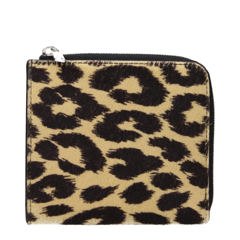 Portefeuille Jil Sander en crin de cheval beige