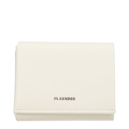 Portefeuille en cuir beige Jil Sander