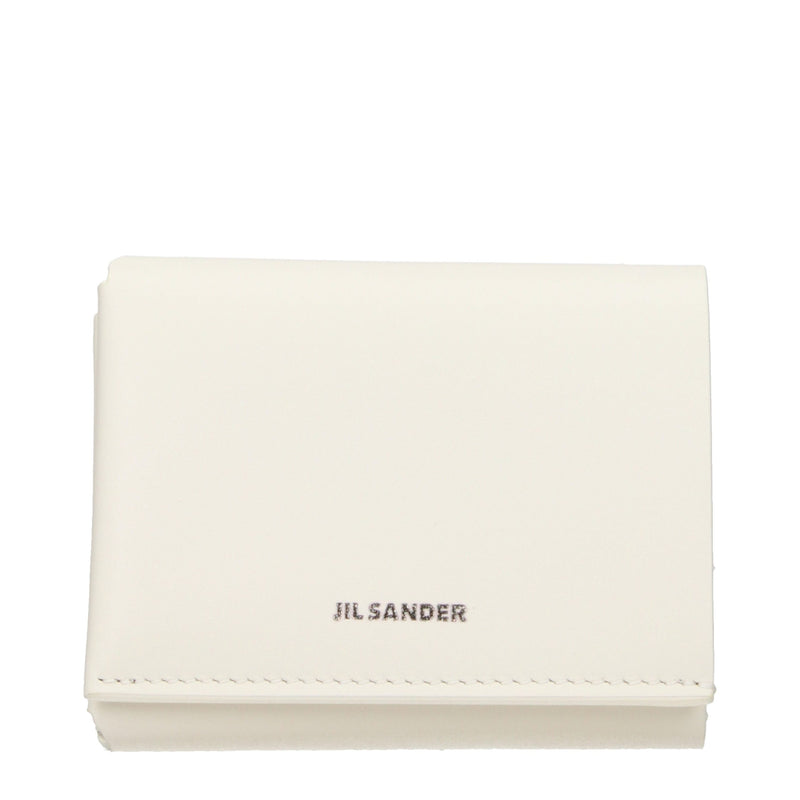 Portefeuille en cuir beige Jil Sander