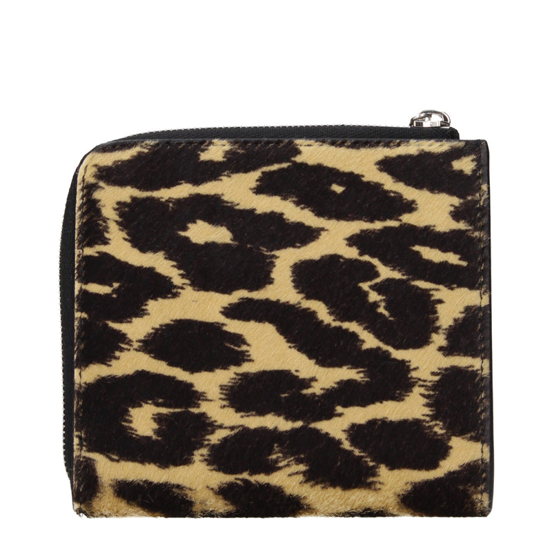 Portefeuille Jil Sander en crin de cheval beige