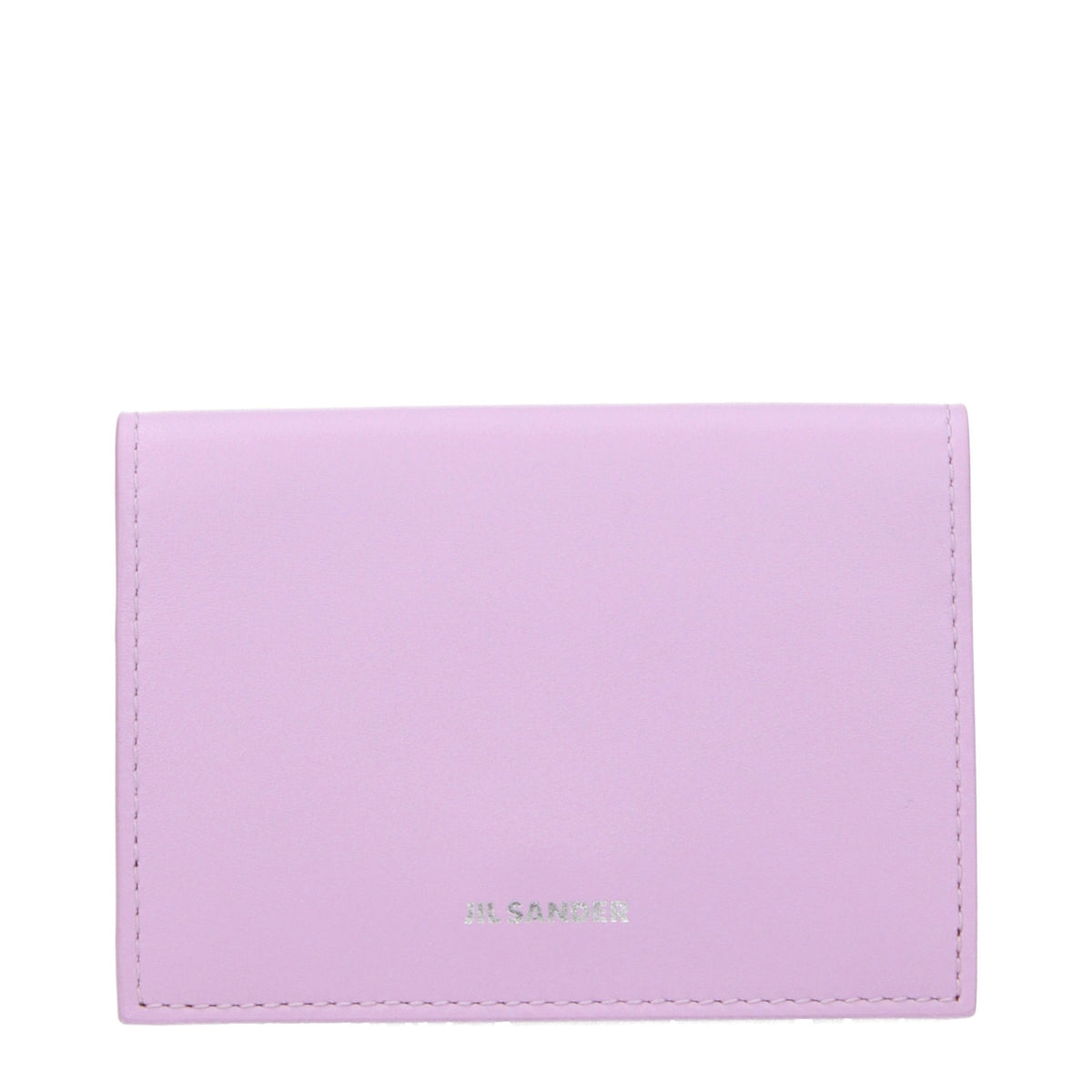 Porte-cartes en cuir rose Jil Sander