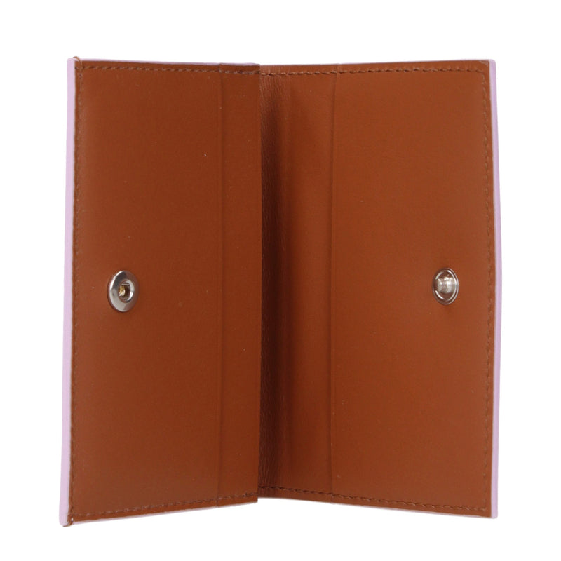 Porte-cartes en cuir rose Jil Sander