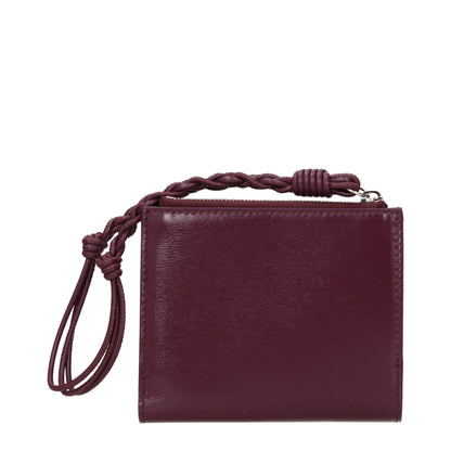 Portefeuille en cuir rouge Jil Sander