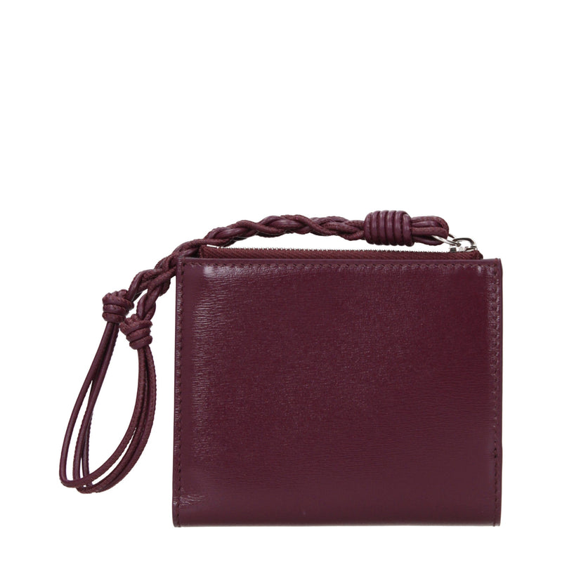 Portefeuille en cuir rouge Jil Sander