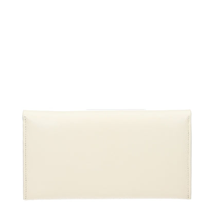 Portefeuille en cuir beige Jil Sander