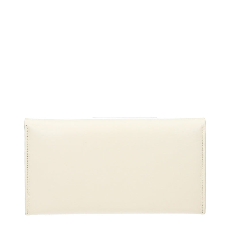 Portefeuille en cuir beige Jil Sander