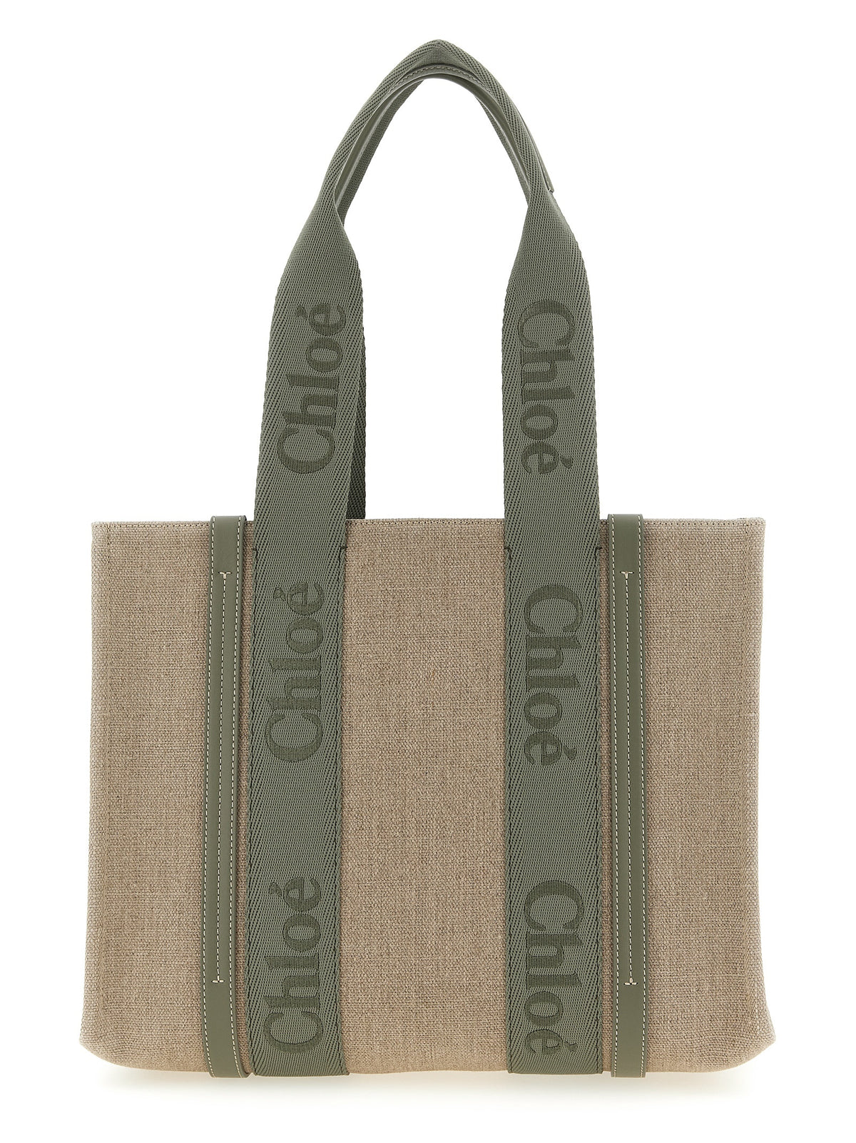 Sac cabas en lin bicolore Chloé