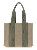 Sac cabas en lin bicolore Chloé