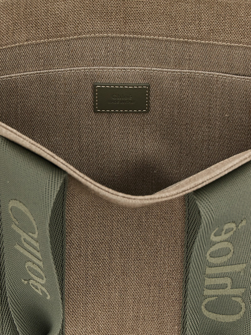 Sac cabas en lin bicolore Chloé