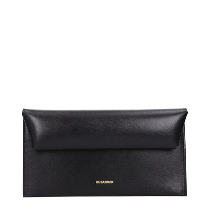 Portefeuille Jil Sander en cuir noir