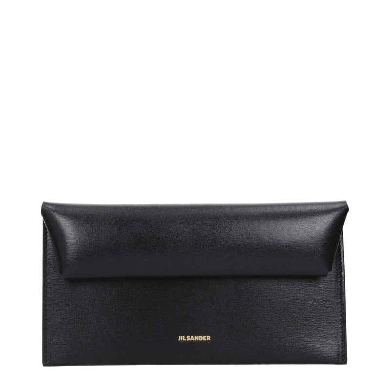 Portefeuille Jil Sander en cuir noir