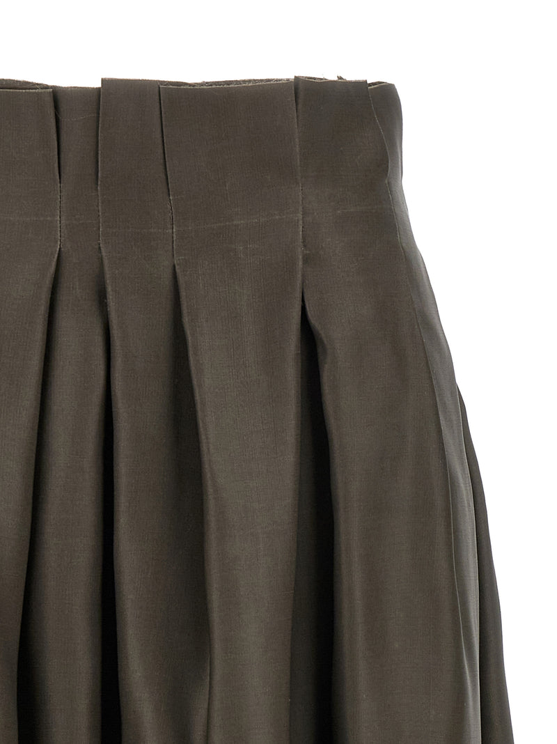 Jupe midi en soie marron Khaite