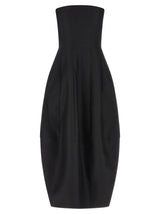 Robe longue en laine noire Khaite