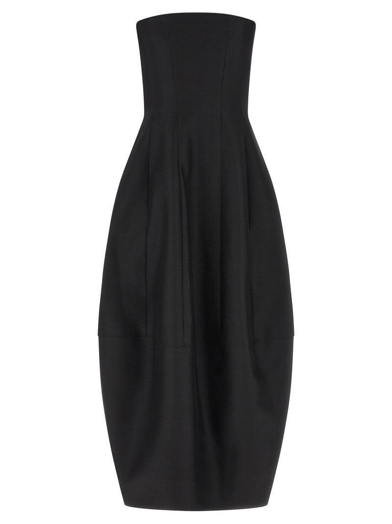 Robe longue en laine noire Khaite