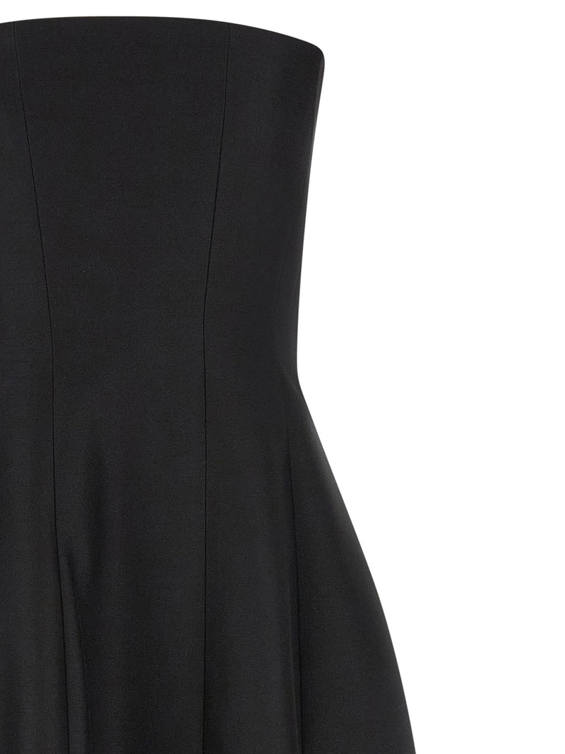 Robe longue en laine noire Khaite