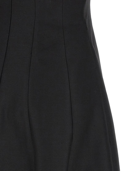 Robe longue en laine noire Khaite