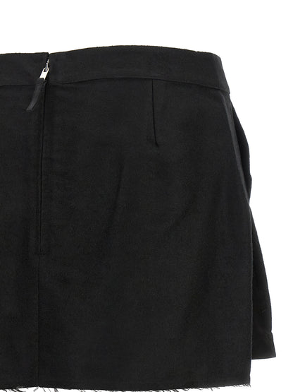 Jupe longue en ramie noire Rick Owens