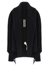 Cardigan Rick Owens en plumes de marabout noires