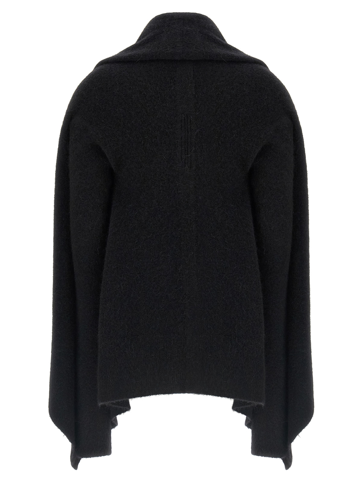 Cardigan Rick Owens en plumes de marabout noires