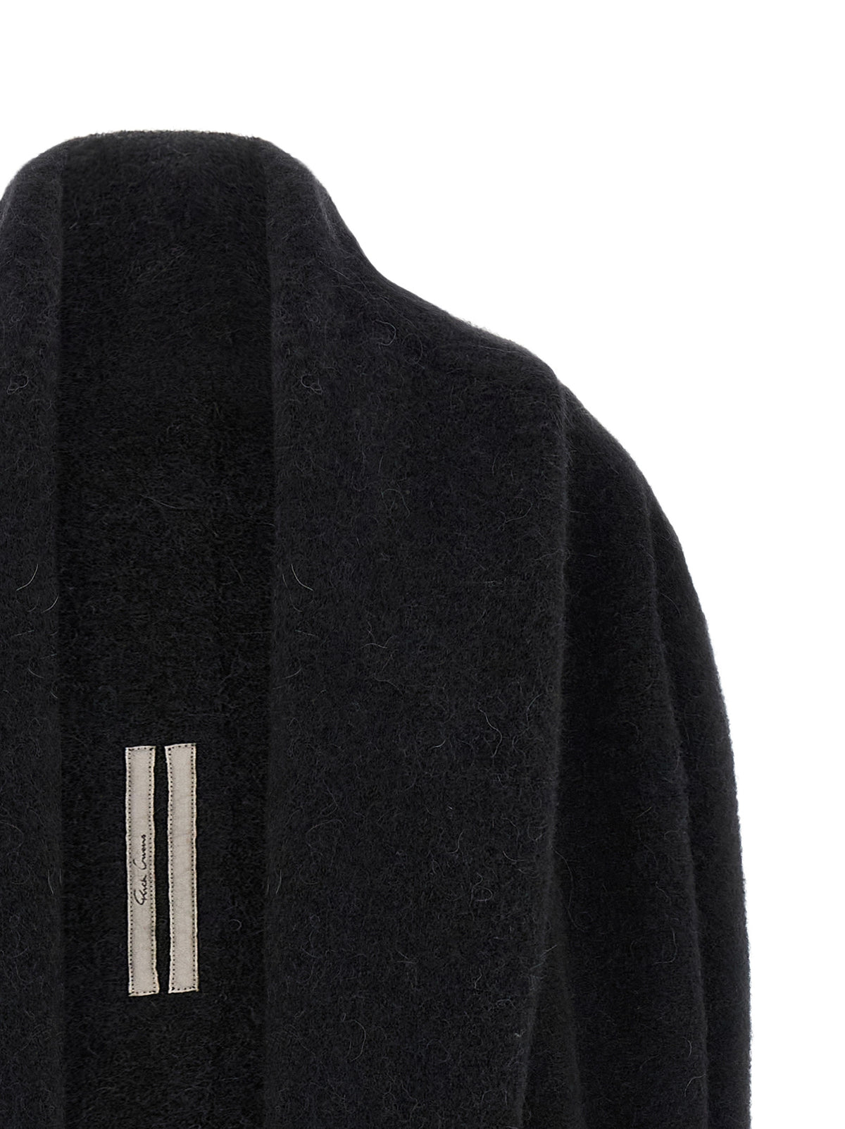 Cardigan Rick Owens en plumes de marabout noires