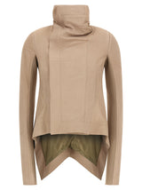Blouson Rick Owens en cuir d'agneau beige