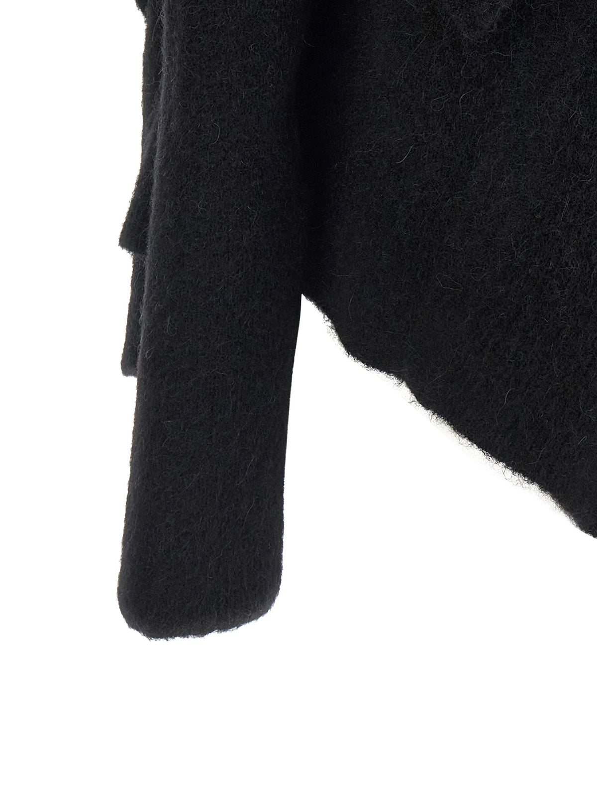 Cardigan Rick Owens en plumes de marabout noires