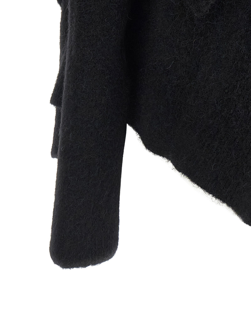 Cardigan Rick Owens en plumes de marabout noires