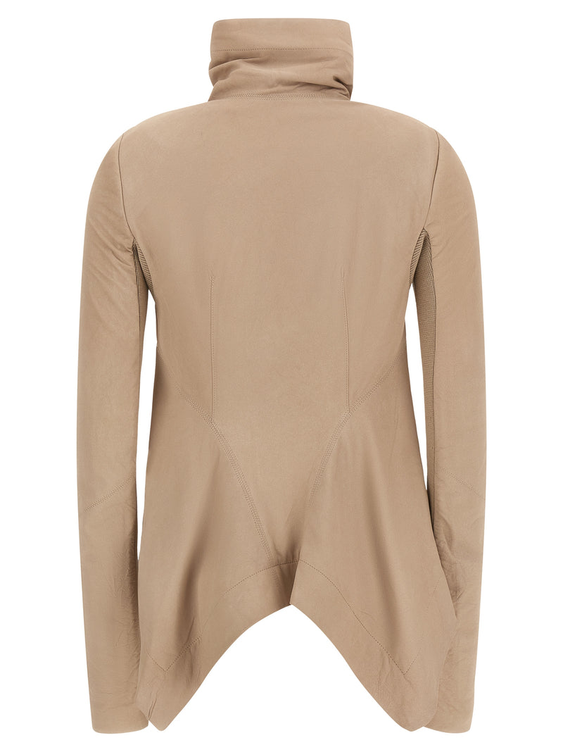Blouson Rick Owens en cuir d'agneau beige