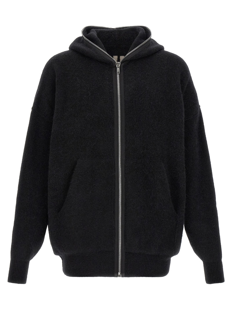 Sweat-shirt noir en plumes de marabout Rick Owens