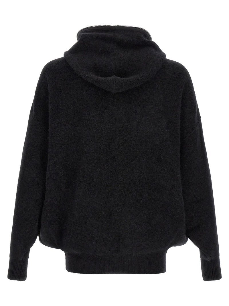 Sweat-shirt noir en plumes de marabout Rick Owens