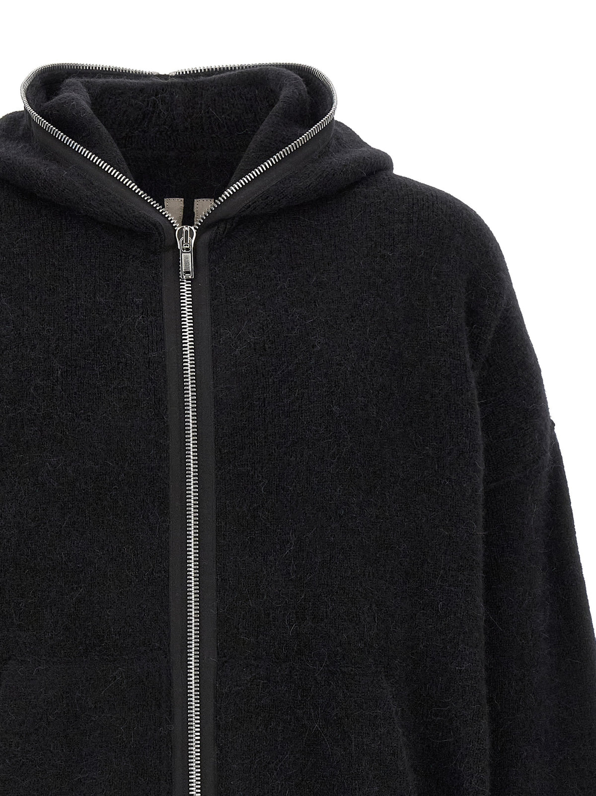 Sweat-shirt noir en plumes de marabout Rick Owens