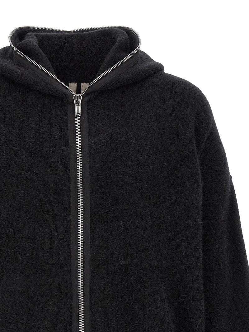 Sweat-shirt noir en plumes de marabout Rick Owens